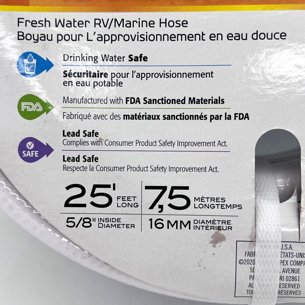 NeverKink 25' RV Marine Water Hose 5/8" Dia. FDA Lead Safe Anti-Kink Technology - Picture 3 of 10